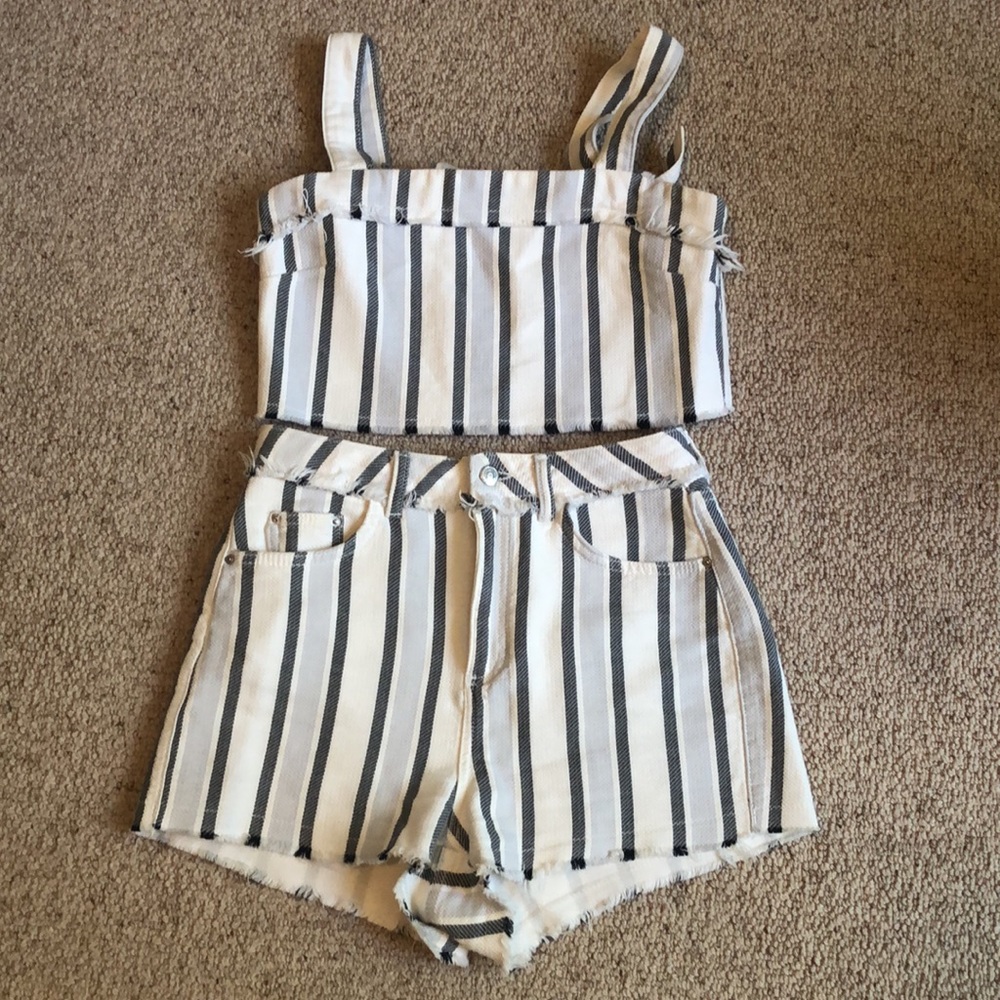 TopShop striped denim set